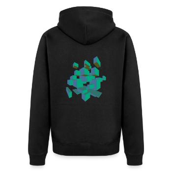Cubes - Unisex Premium Bio Zip Hoodie - Schwarz - Hinten - Nico (187cm)