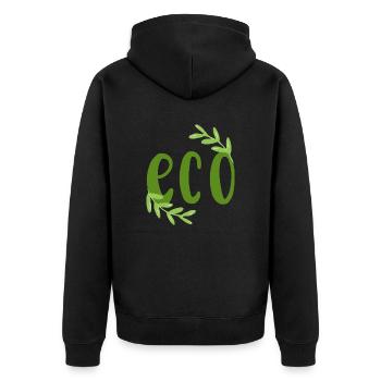 Éco éco bio branches environnement nature climat protection feuille - Veste à capuche bio Premium Unisexe - noir - Dos - Nico (187cm)