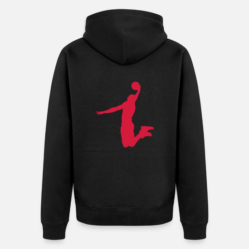 basketballeur basket joueur dunk - Veste à capuche bio Premium Unisexe - noir