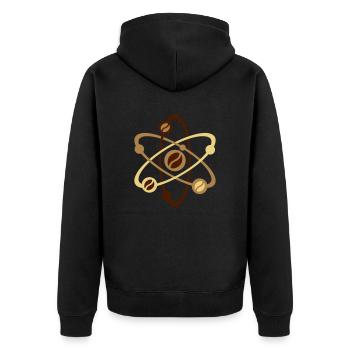 Café (modèle atomique) - Veste à capuche bio Premium Unisexe - noir - Dos - Nico (187cm)