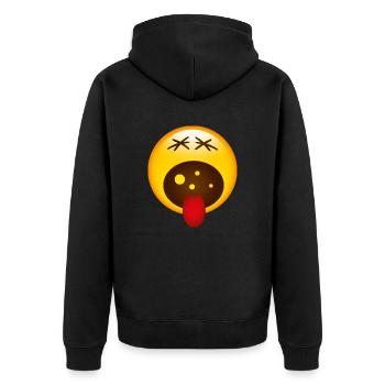 Smiley Screaming - Unisex Premium Bio Zip Hoodie - Schwarz - Hinten - Nico (187cm)
