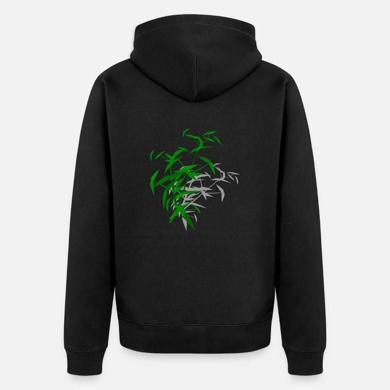 Bambou avec ombre - Veste à capuche bio Premium Unisexe - noir