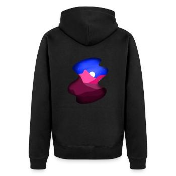 Peinture numérique paysage Nightsky en bleu rose - Veste à capuche bio Premium Unisexe - noir - Dos - Nico (187cm)