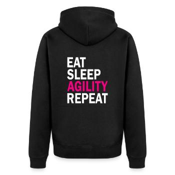 Dog dog agility - Unisex Premium Organic Zip Hoodie - black - Back - Nico (187cm)