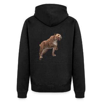 Saber-toothed tiger - Unisex Premium Organic Zip Hoodie - black - Back - Nico (187cm)