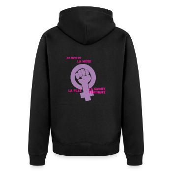 La Sainte Trinité - Veste à capuche bio Premium Unisexe - noir - Dos - Nico (187cm)