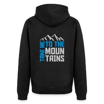 Citation à la montagne - Veste à capuche bio Premium Unisexe - noir - Dos - Nico (187cm)