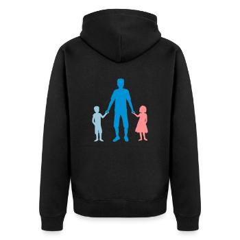 2 Enfants Famille Papa - Veste à capuche bio Premium Unisexe - noir - Dos - Nico (187cm)