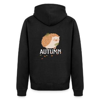 Leaf Autumn Tree Orange Fall Leaves Season - Unisex Premium Organic Zip Hoodie - black - Back - Nico (187cm)