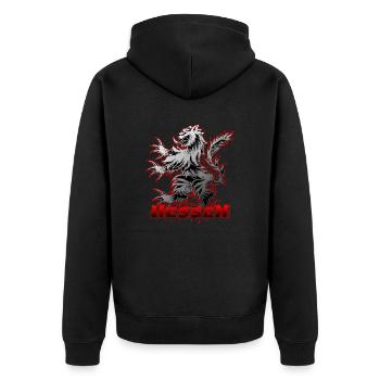 Hessian design "Hessen-Logo" - Unisex Premium Organic Zip Hoodie - black - Back - Nico (187cm)