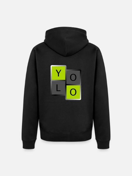 YOLO - Unisex Premium Organic Zip Hoodie - black