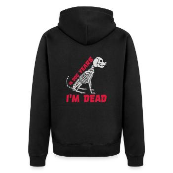 in dog years Dead - Unisex Premium Organic Zip Hoodie - black - Back - Nico (187cm)