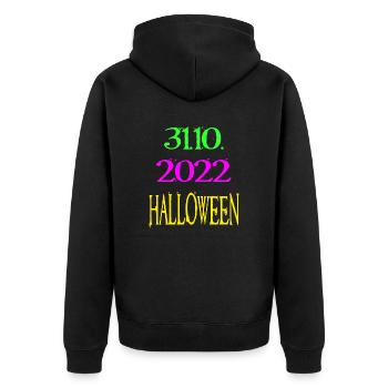 Halloween 31.10.2022 - Unisex Premium Bio Zip Hoodie - Schwarz - Hinten - Nico (187cm)