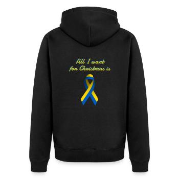 Ukraine Paix Souhait de Noël - Veste à capuche bio Premium Unisexe - noir - Dos - Nico (187cm)