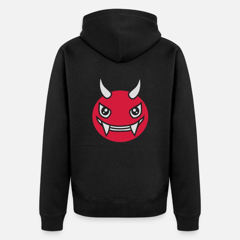 Devil Monster Design Face - Veste à capuche bio Premium Unisexe - noir