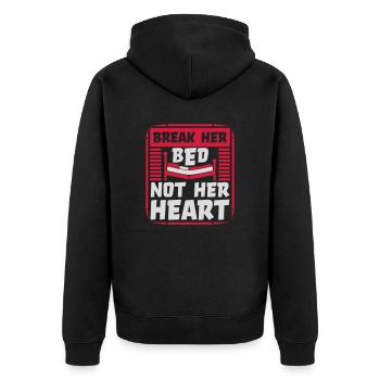 break her bed quote - Unisex Premium Organic Zip Hoodie - black - Back - Nico (187cm)
