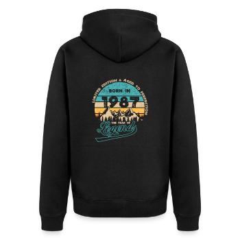 Legends 1987 - Unisex Premium Organic Zip Hoodie - black - Back - Nico (187cm)
