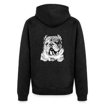 Bulldog french english dog pooch 3 - Unisex Premium Organic Zip Hoodie - black - Back - Nico (187cm)