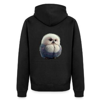 Owl chick Shirt for bird lovers - Unisex Premium Organic Zip Hoodie - black - Back - Nico (187cm)