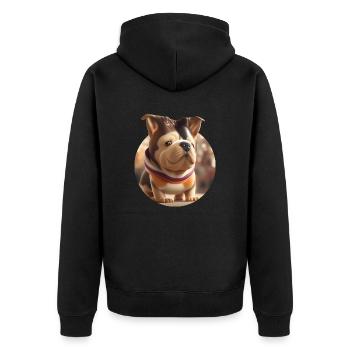 Süßer Kugelhund - Unisex Premium Bio Zip Hoodie - Schwarz - Hinten - Nico (187cm)