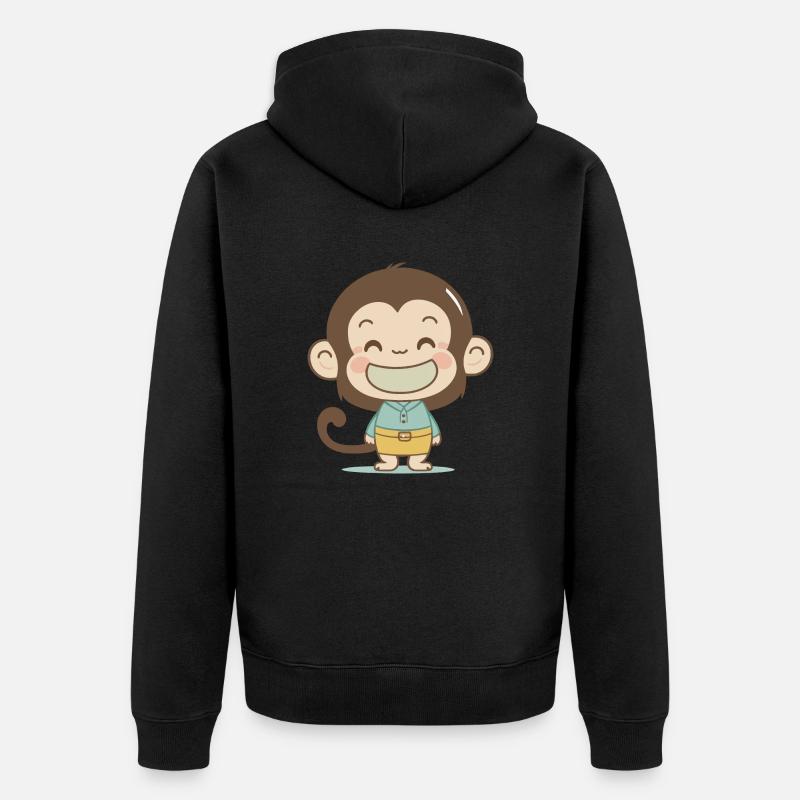 Singe - Veste à capuche bio Premium Unisexe - noir