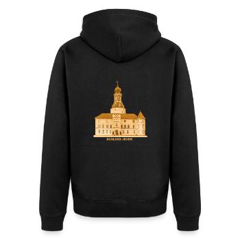 Jever Schloss Friesland Niedersachsen Nordsee - Unisex Premium Bio Zip Hoodie - Schwarz - Hinten - Nico (187cm)