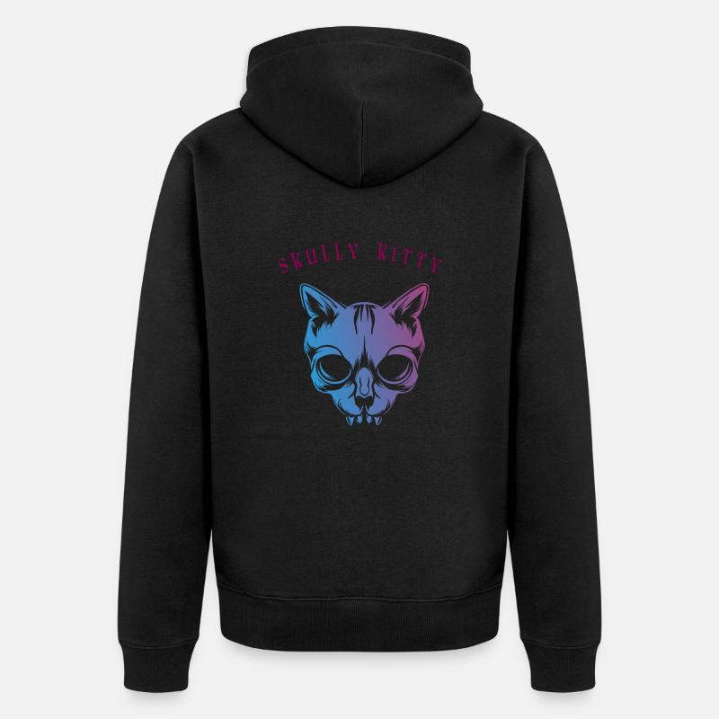 skully kitty - Veste à capuche bio Premium Unisexe - noir