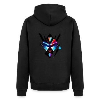 Modifizierter Verstand - Unisex Premium Bio Zip Hoodie - Schwarz - Hinten - Nico (187cm)