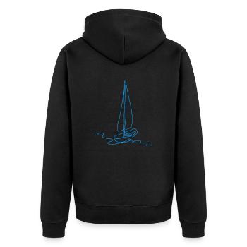 Sailing Sailing Ship Sailboat Illustration - Unisex Premium Organic Zip Hoodie - black - Back - Nico (187cm)