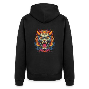 Dragon Breath: Lord of the Mythical Heavens - Unisex Premium Organic Zip Hoodie - black - Back - Nico (187cm)