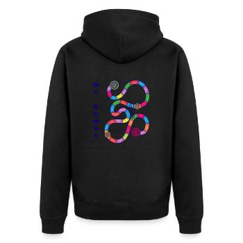 Boardgame Chess Backgammon Game Night - Unisex Premium Organic Zip Hoodie - black - Back - Nico (187cm)
