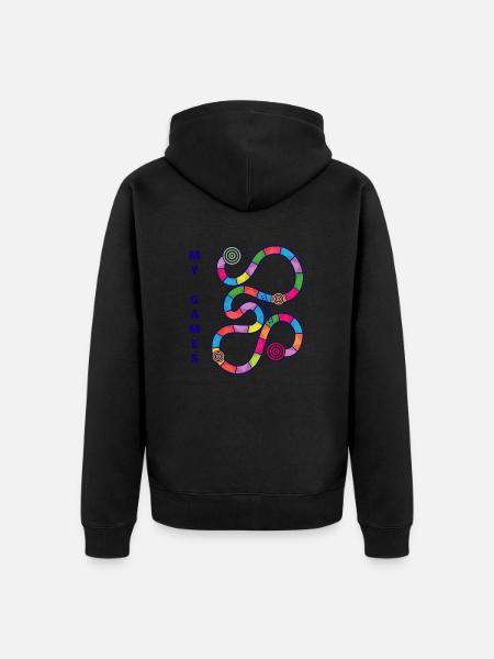 Boardgame Chess Backgammon Game Night - Unisex Premium Organic Zip Hoodie - black