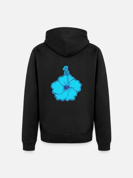 The Hibiscus flower - Unisex Premium Organic Zip Hoodie - black