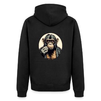 Haki le chimpanzé - Veste à capuche bio Premium Unisexe - noir - Dos - Nico (187cm)