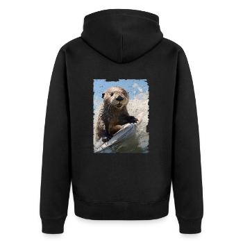 Surfer loutre de mer - Veste à capuche bio Premium Unisexe - noir - Dos - Nico (187cm)