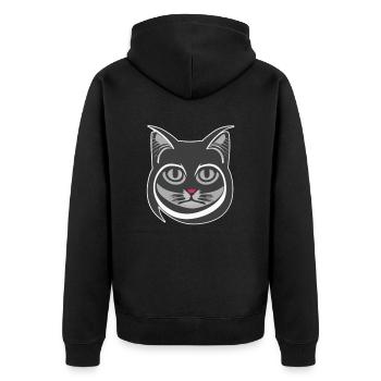 Cat Volutes - Unisex Premium Organic Zip Hoodie - black - Back - Nico (187cm)