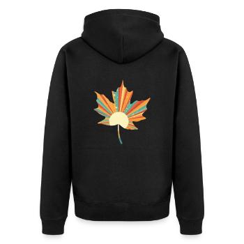 Retro sheet - Unisex Premium Organic Zip Hoodie - black - Back - Nico (187cm)
