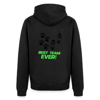 Best Team Ever - Unisex Premium Organic Zip Hoodie - black - Back - Nico (187cm)