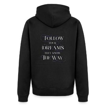 Suivez vos rêves - Veste à capuche bio Premium Unisexe - noir - Dos - Nico (187cm)