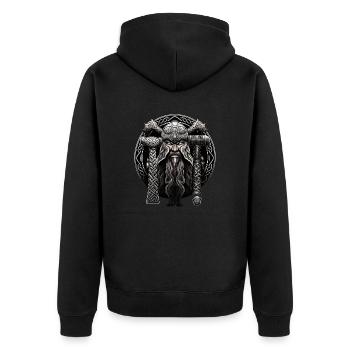 Viking Design Vegvisir Odin Valhalla - Veste à capuche bio Premium Unisexe - noir - Dos - Nico (187cm)