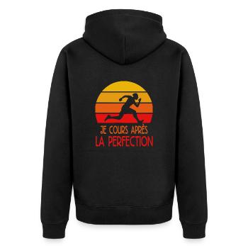 courir citation sport - Veste à capuche bio Premium Unisexe - noir - Dos - Nico (187cm)