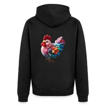 Poule en laine - Veste à capuche bio Premium Unisexe - noir - Dos - Nico (187cm)