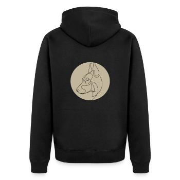 DOBERMANN - Unisex Premium Bio Zip Hoodie - Schwarz - Hinten - Nico (187cm)