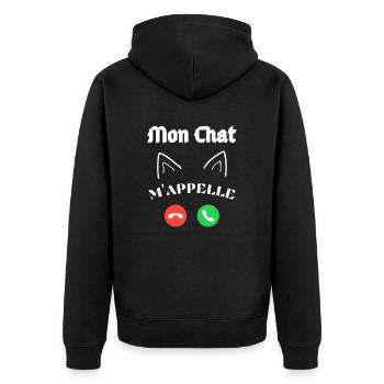 Je n'ai pas le Temp - Mon Chat m'appelle - Veste à capuche bio Premium Unisexe - noir - Dos - Nico (187cm)
