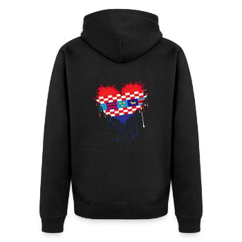 Croatie hrvatska croatie hrv hrv voyage tourisme - Veste à capuche bio Premium Unisexe - noir - Dos - Nico (187cm)