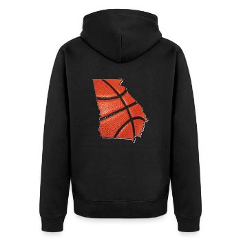 Georgia (USA) | real basketball | Map - Unisex Premium Organic Zip Hoodie - black - Back - Nico (187cm)