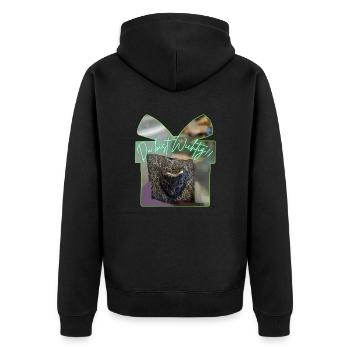 Du bist wichtig - Unisex Premium Bio Zip Hoodie - Schwarz - Hinten - Nico (187cm)