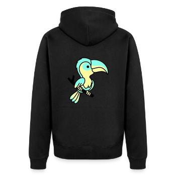 parrot - Unisex Premium Organic Zip Hoodie - black - Back - Nico (187cm)