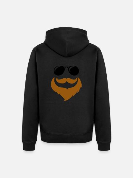 sonnenbrille moustache - Unisex Premium Bio Zip Hoodie - Schwarz