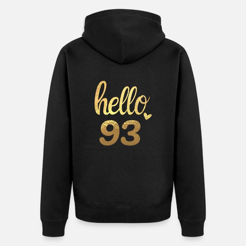Hello 93 doré - Veste à capuche bio Premium Unisexe - noir